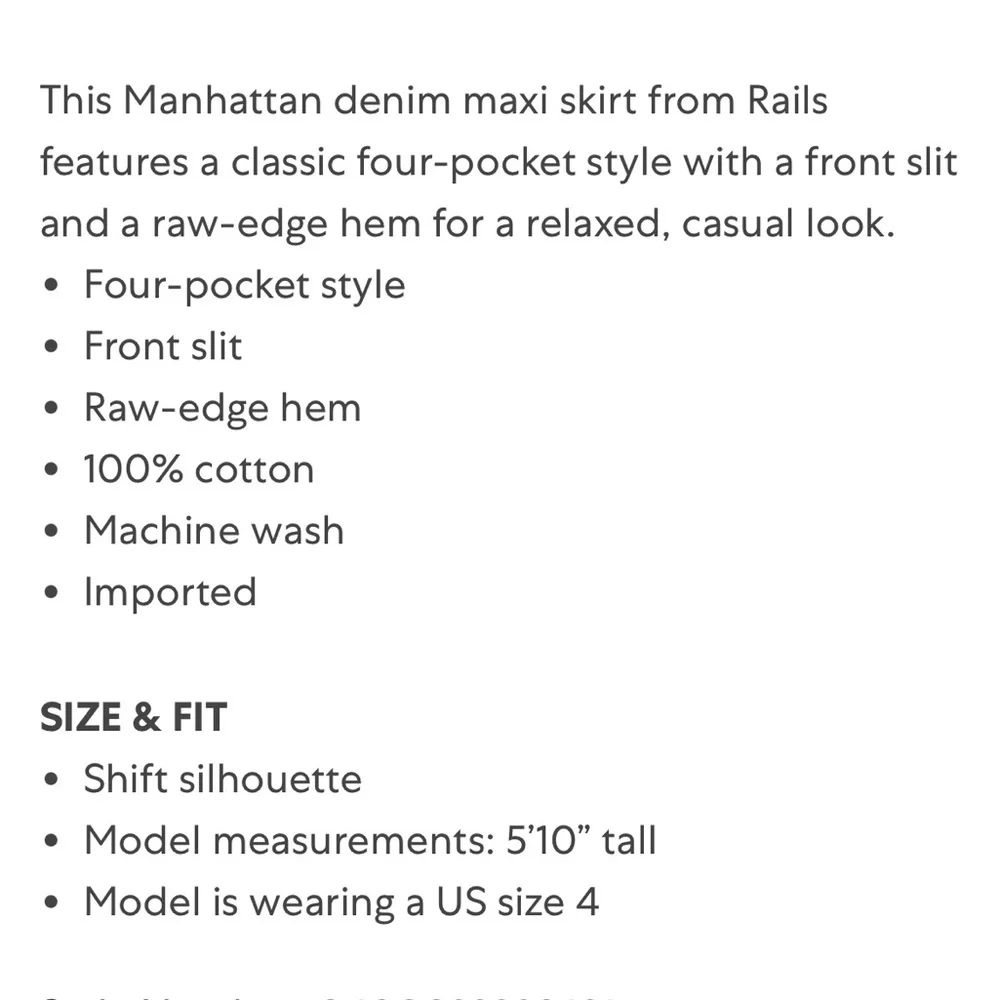 Rails Manhattan Slit Denim Maxi Skirt ecru Sz 30 (8-10) - Picture 11 of 11
